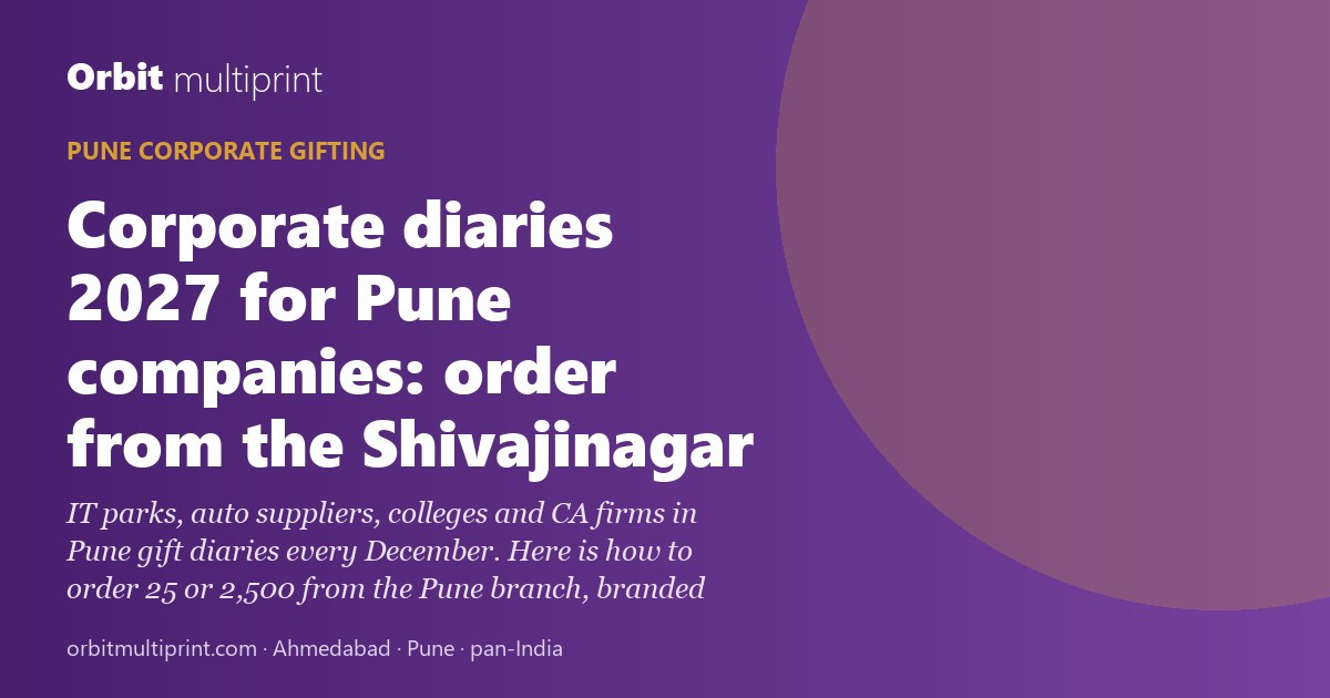 Corporate diaries 2027 for Pune companies: order from the Shivajinagar branch
