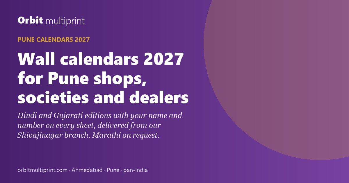 Wall calendars 2027 for Pune shops, societies and dealers