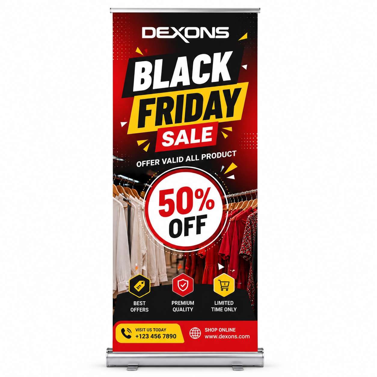 Silverstep 36 Inch Retractable Banner Stand |