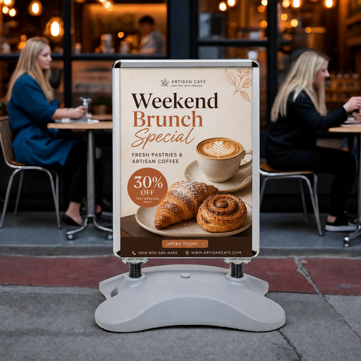 Wind Resistant Sidewalk Sign | Heavy Duty Outdoor Advertising Display