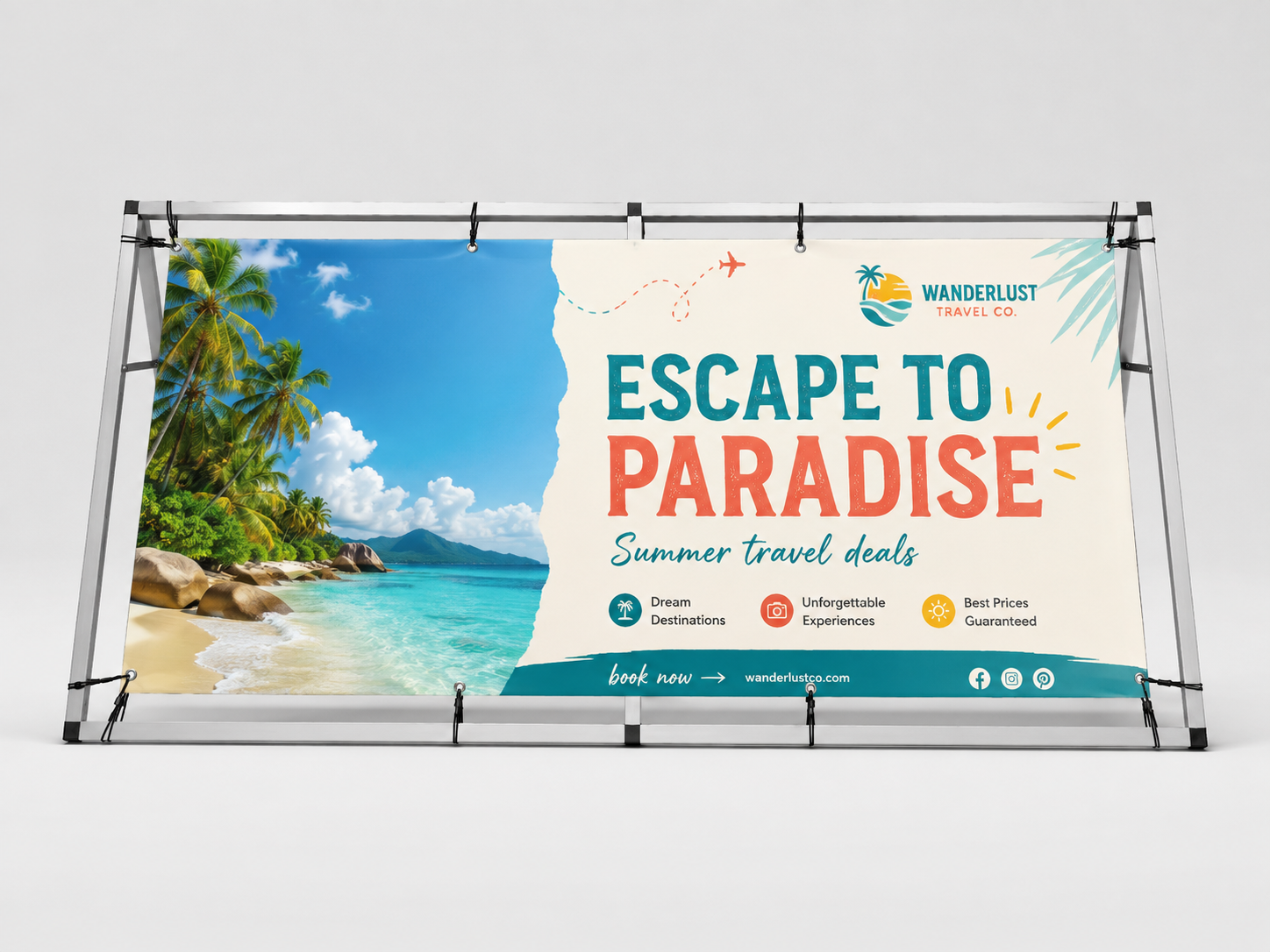 Horizontal A Frame with Banner | Portable Double-Sided Display