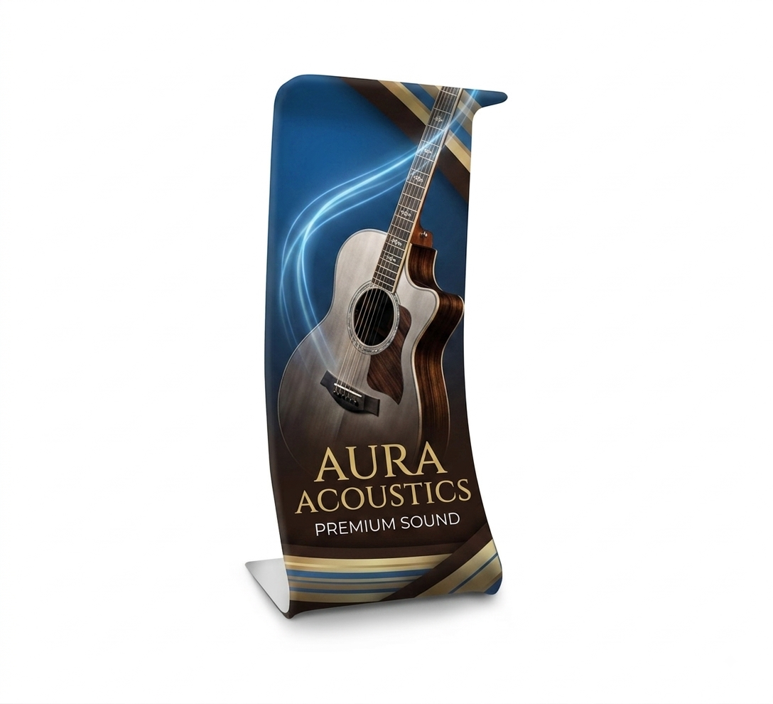 Fabric Display Stand Snake D | Premium Curved Tension Fabric Display Stand