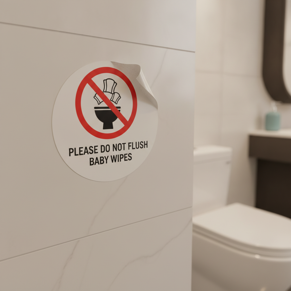 Please Do Not Flush Baby Wipes Decal (Non Reflective)