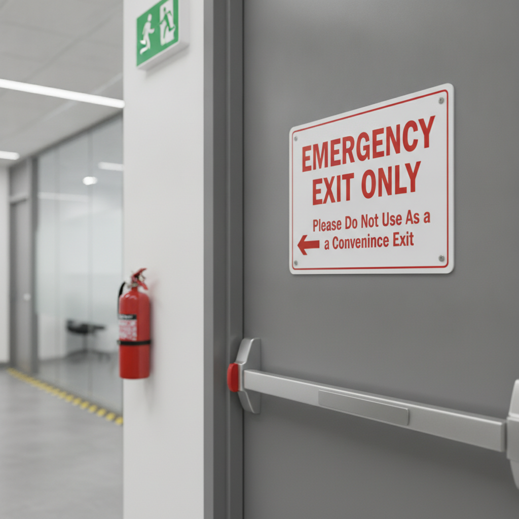 Emergency Exit Only Please Do Not Use As A Convenience Exit Plastic Sign