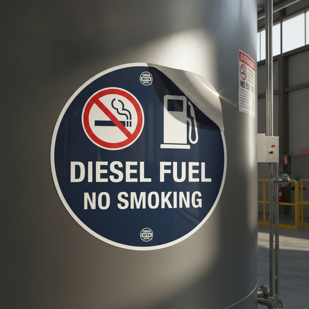 OSHA NFPA Diesel Fuel No Smoking Reflective Decal |